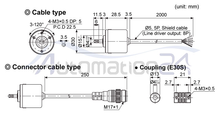 مشخصات روتاری انکودر آتونیکس E30S4-200-3-T-24 مشخصات روتاری انکودر آتونیکس E30S4-200-3-T-24 - فروشگاه اتوماسیون 24